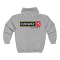 Unisex Full Zip Hooded Sweatshirt “Runway35” Logo
