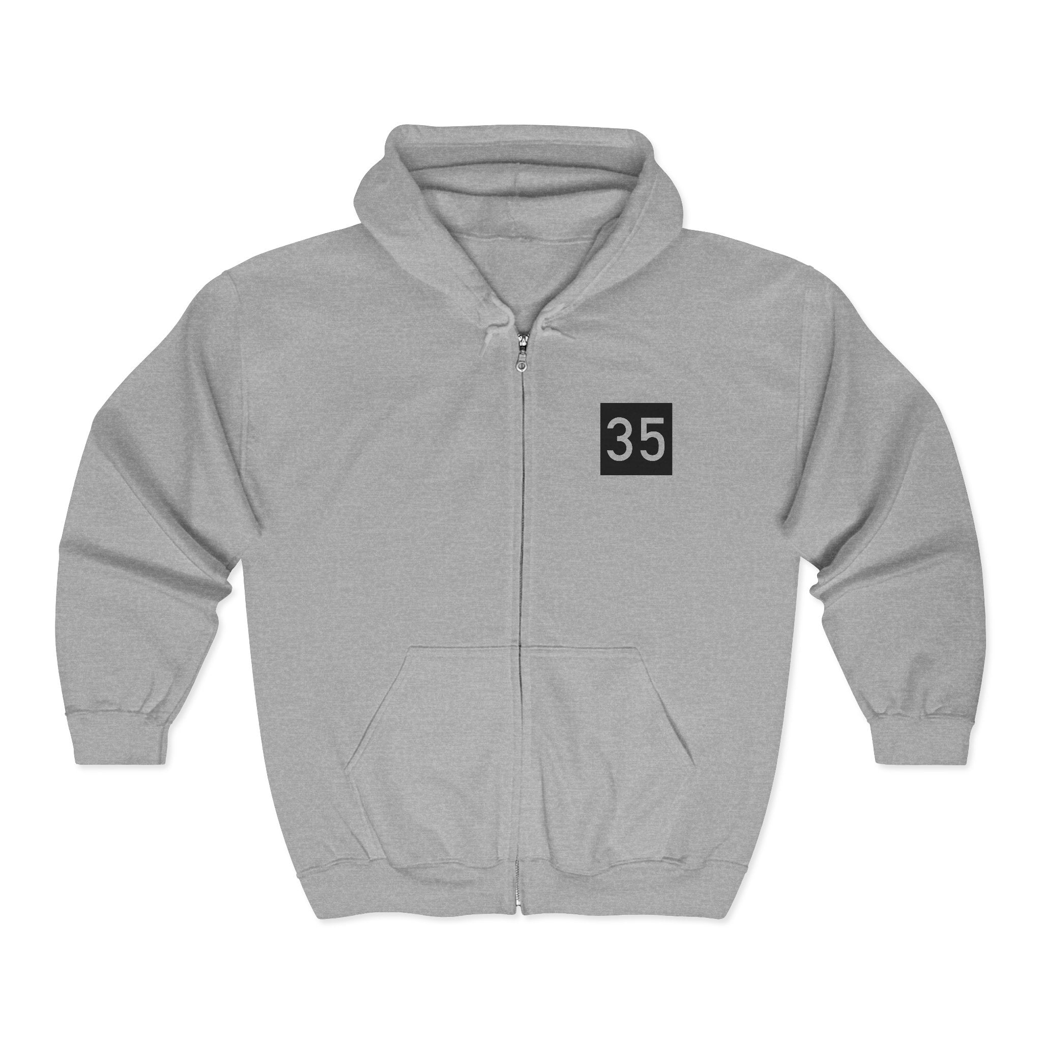 Unisex Full Zip Hooded Sweatshirt “Runway35” Logo