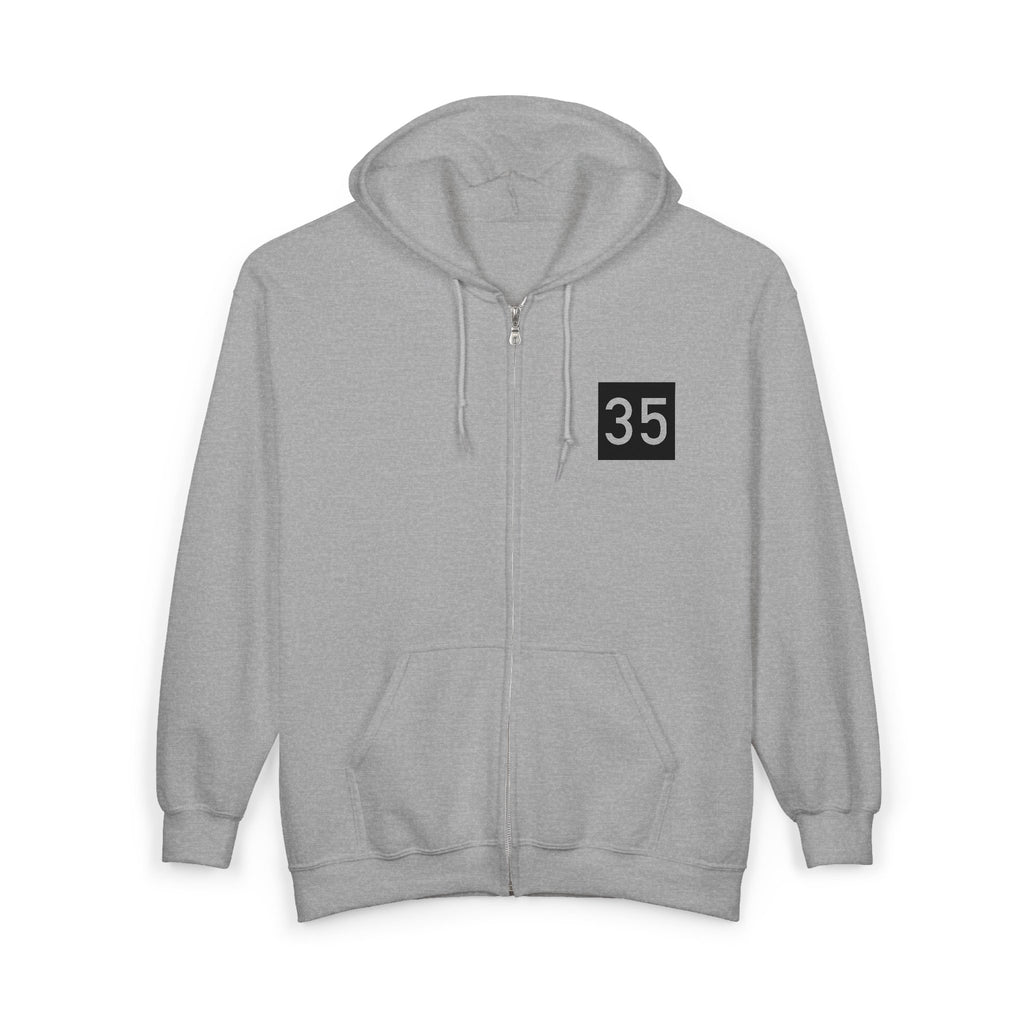 Unisex Full Zip Hooded Sweatshirt “Runway35” Logo